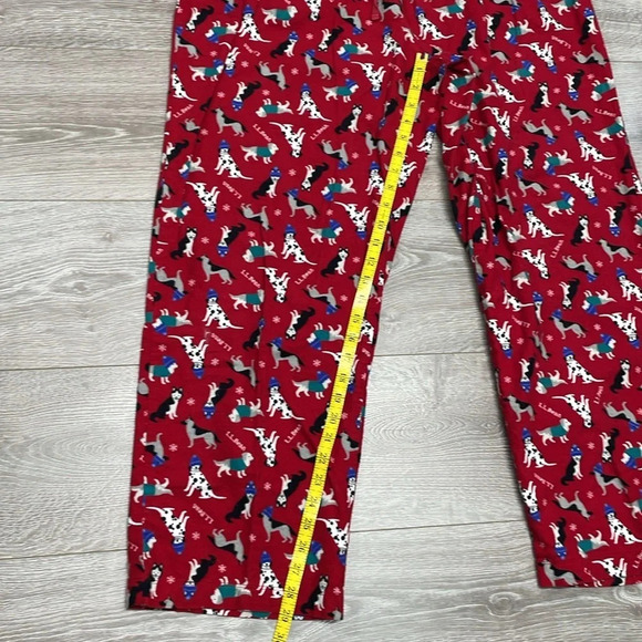 L.L. Bean Flannel Sleep Pants Red Winter Dog Print XL - Picture 11 of 16